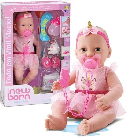 BONECA NEW BORN UNICORNIO FOFINHO